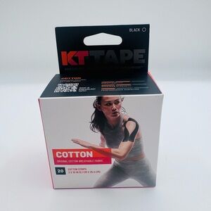 KT Tape Kinesiology Tape Cotton 20 Pre-cut 10" Strips Black | New in Box